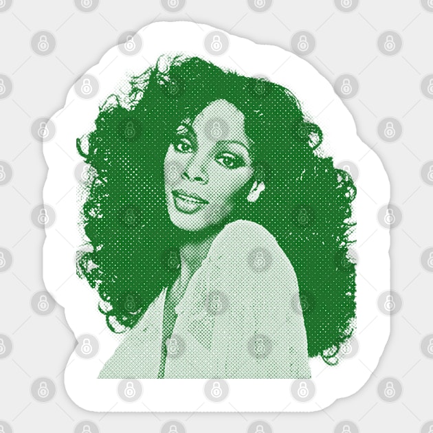 Donna summer //art drawing// green solid style Sticker by Loreatees